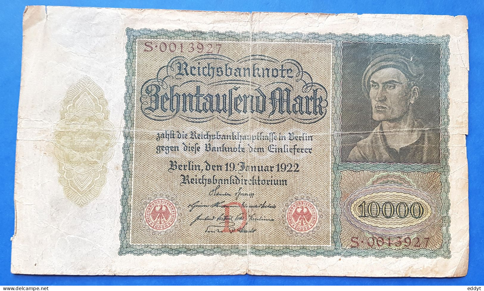 1 BILLETS ALLEMAND - 10 000 MARK - 1922  - BE - 10000 Mark