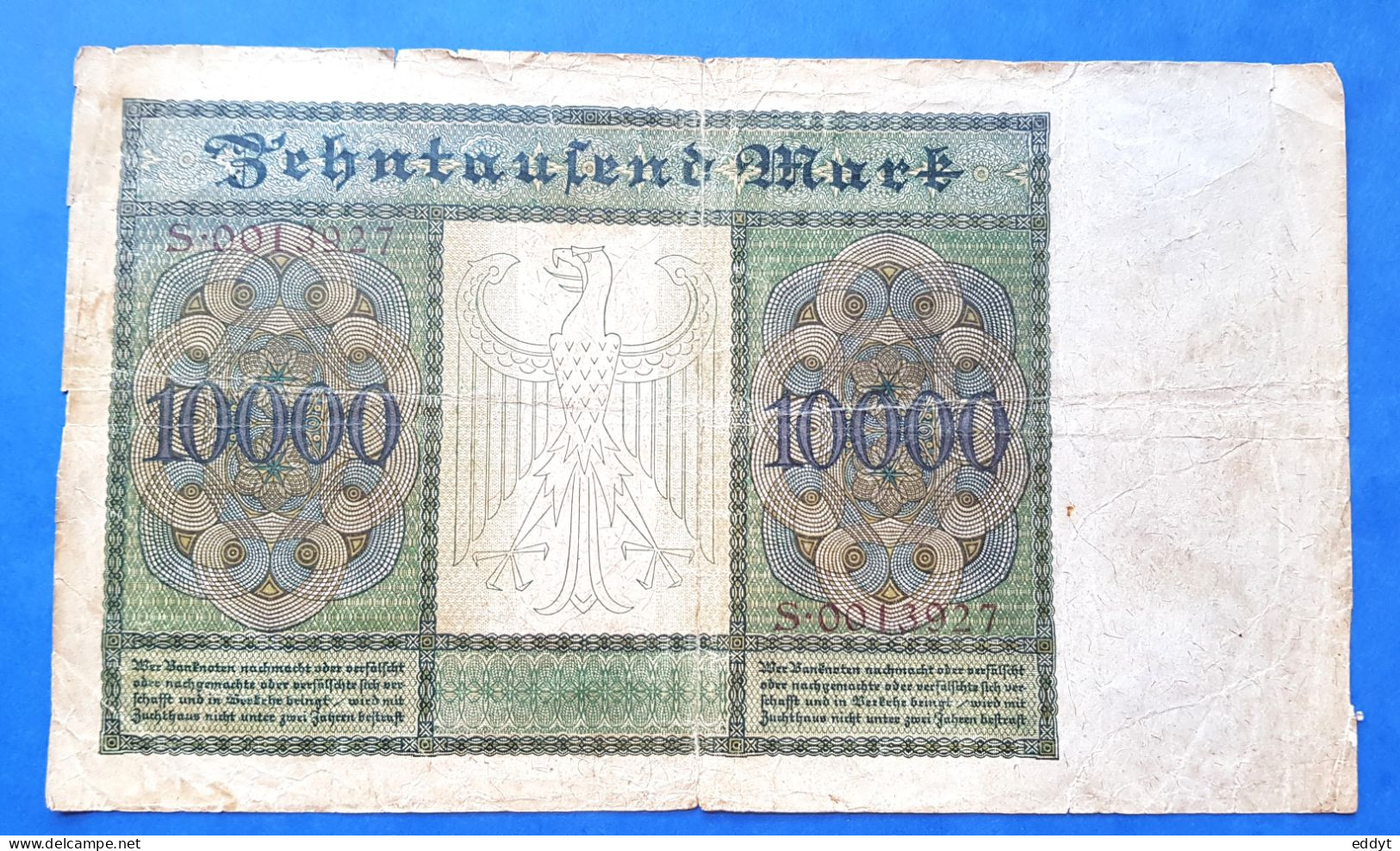 1 BILLETS ALLEMAND - 10 000 MARK - 1922  - BE - 10000 Mark