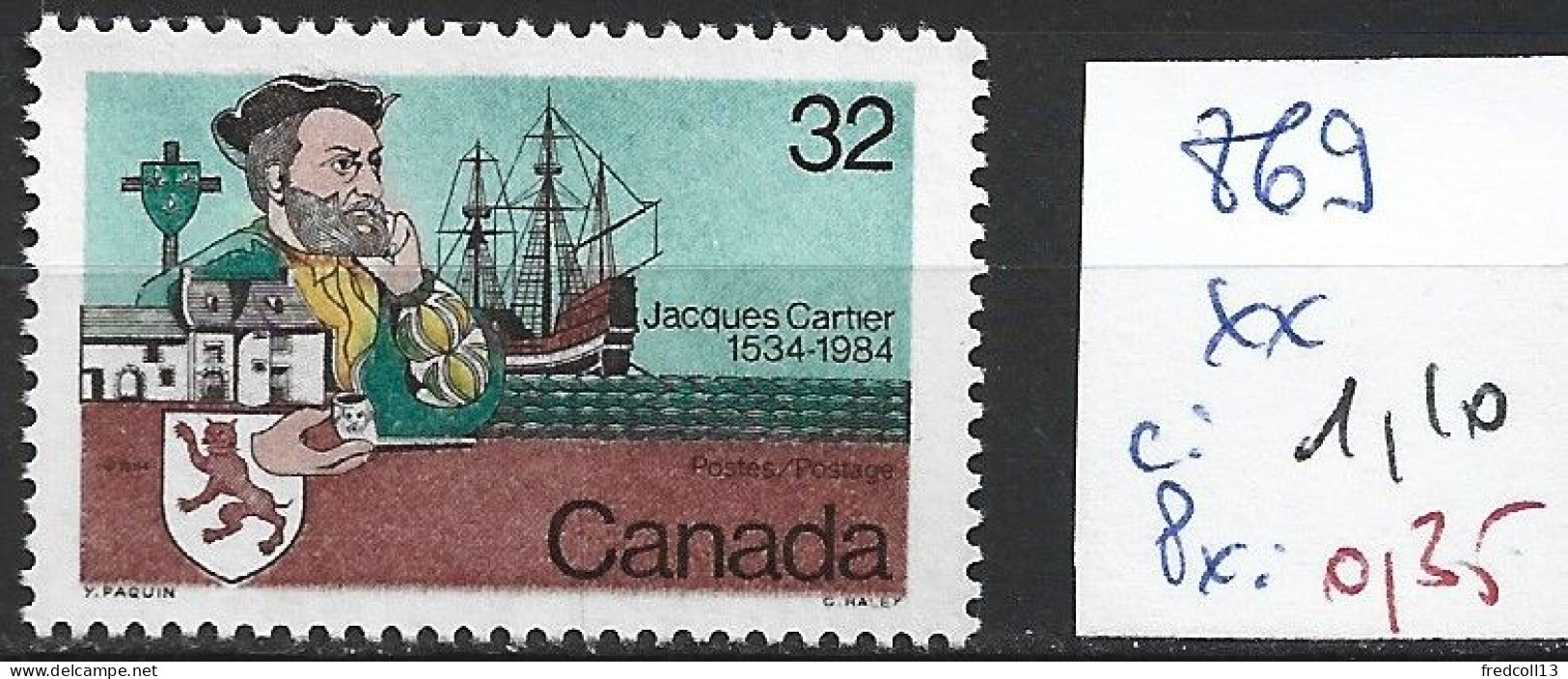 CANADA 869 ** Côte 1.10 € - Unused Stamps