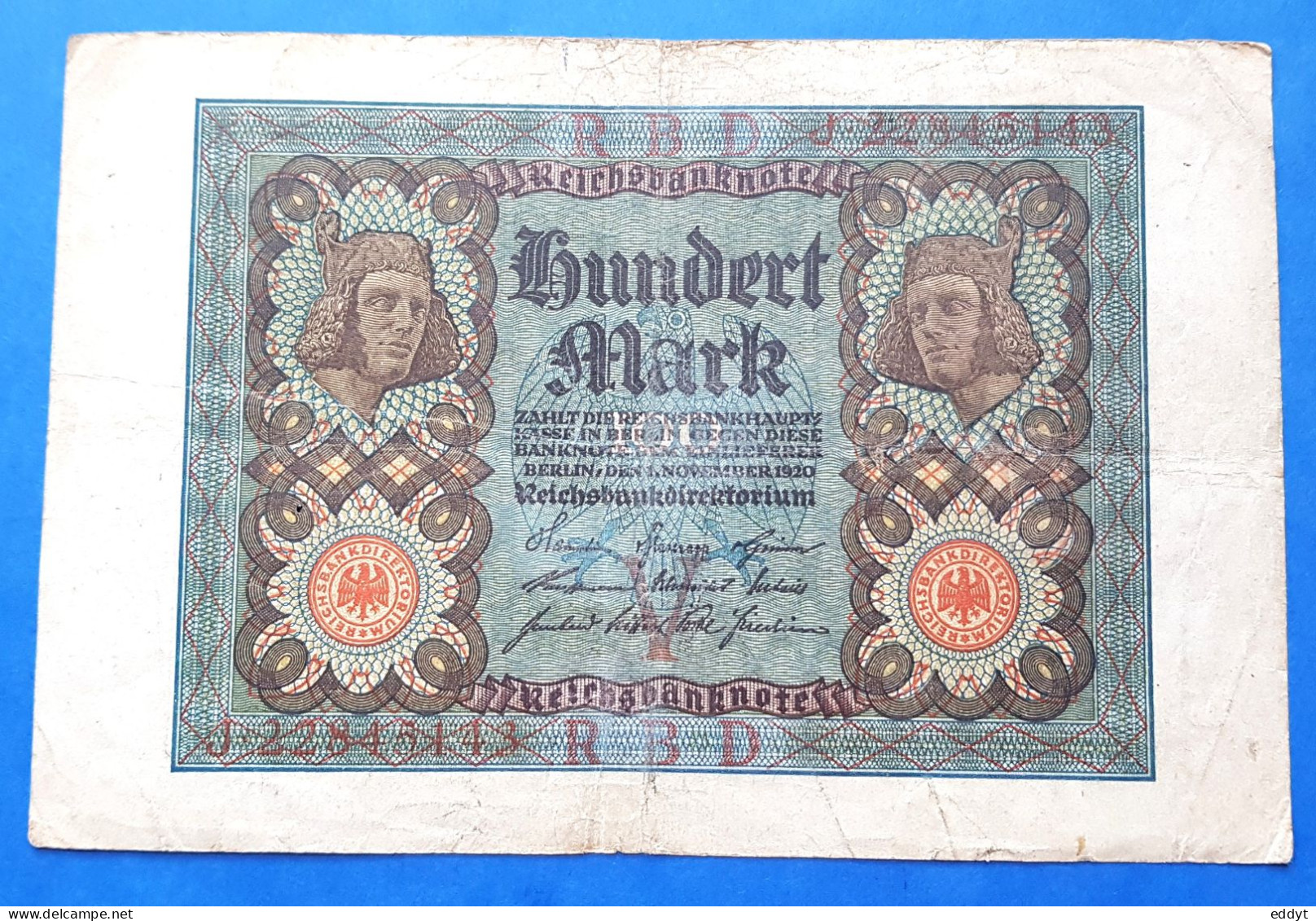 1 BILLETS ALLEMAND - 100 MARK - 1920  - BE - 20.000 Mark