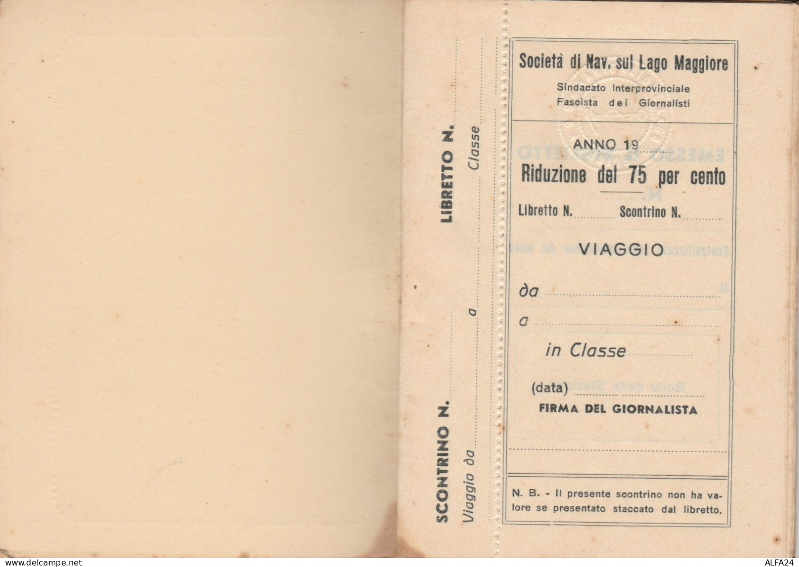 NAVIGAZIONE LAGO MAGGIORE VIAGGI DEI GIORNALISTI 1942-3-4 (XF116 - Europa