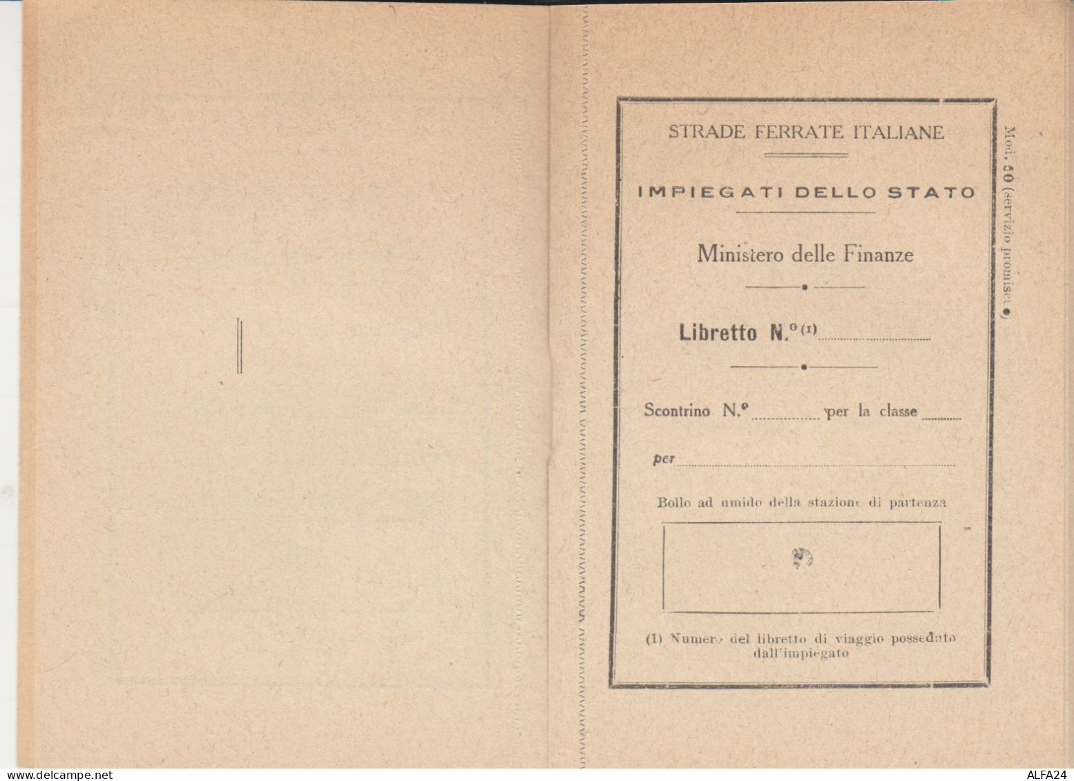 BIGLIETTO TRENO 1922 ACQUISTO BIGLIETTI A TARIFFA RIDOTTA (XF394 - Europa