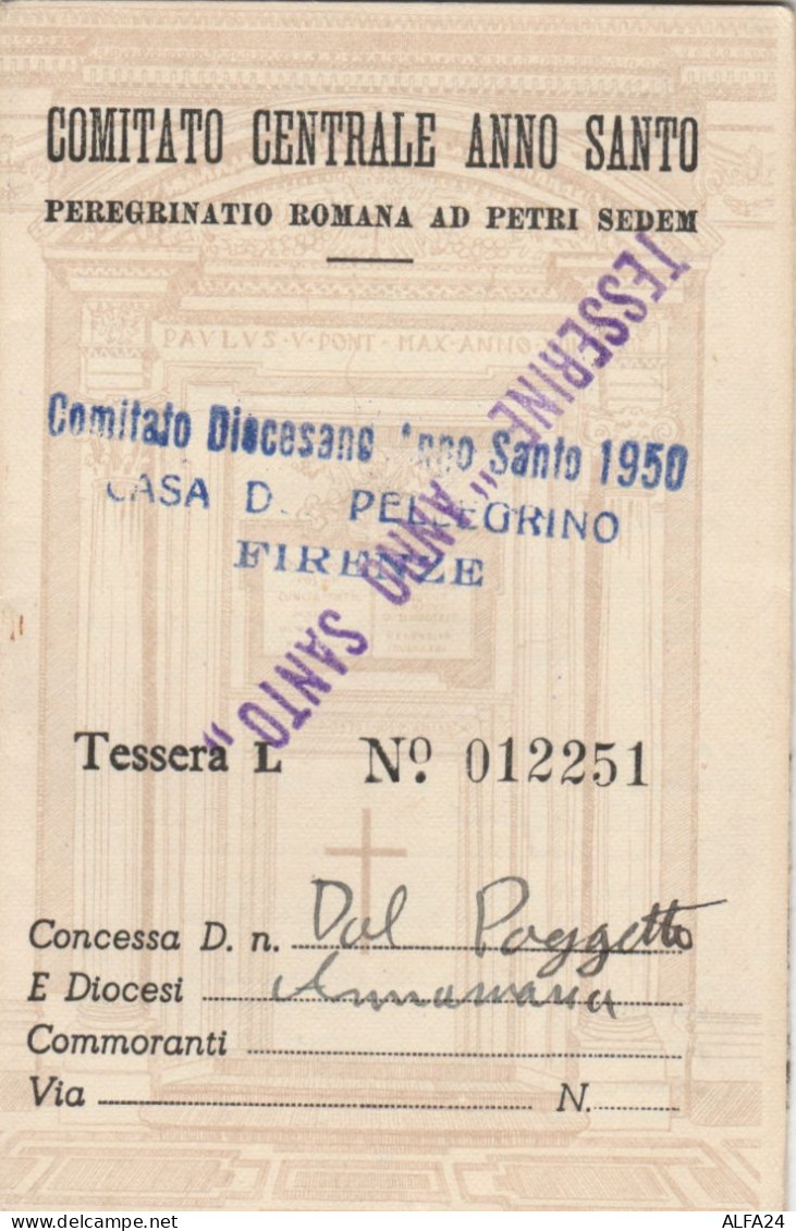 BIGLIETTO TRENO COMITATO CENTRALE ANNO SANTO 1950 (XF382 - Europa