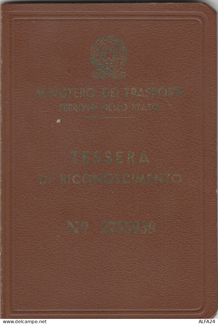 TESSERA RICONOSCIMENTO FERROVIE DELLO STATO 1953 (XF161 - Europe