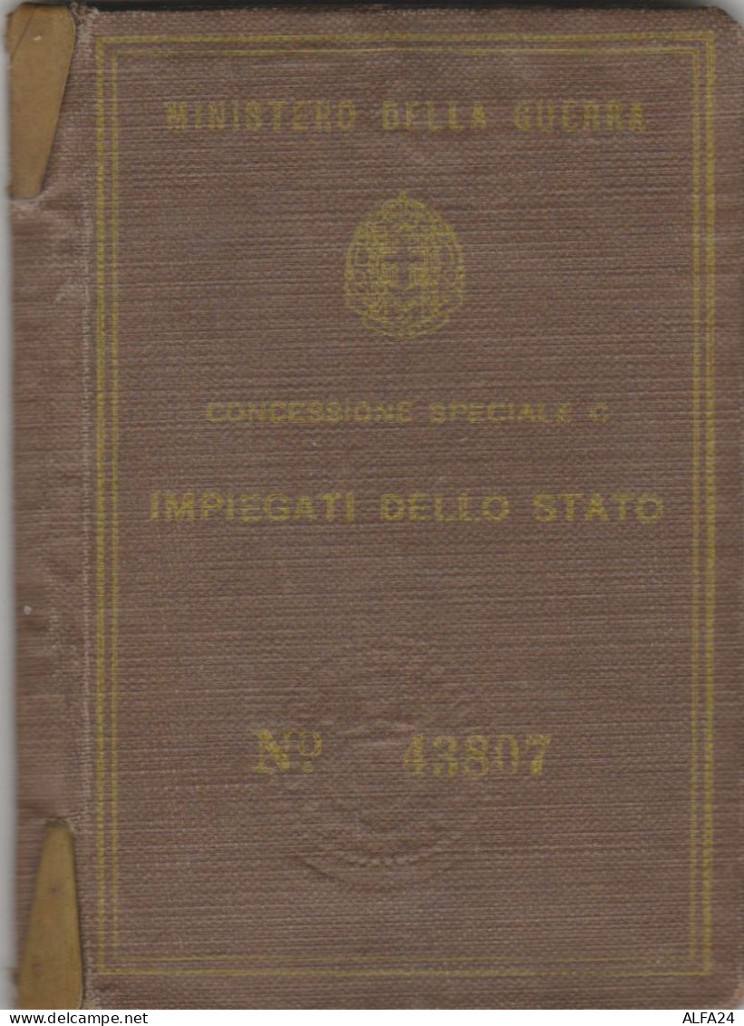 MINISTERO DELLA GUERRA IMPIEGATI DELLO STATO 1941 (XF164 - Europe
