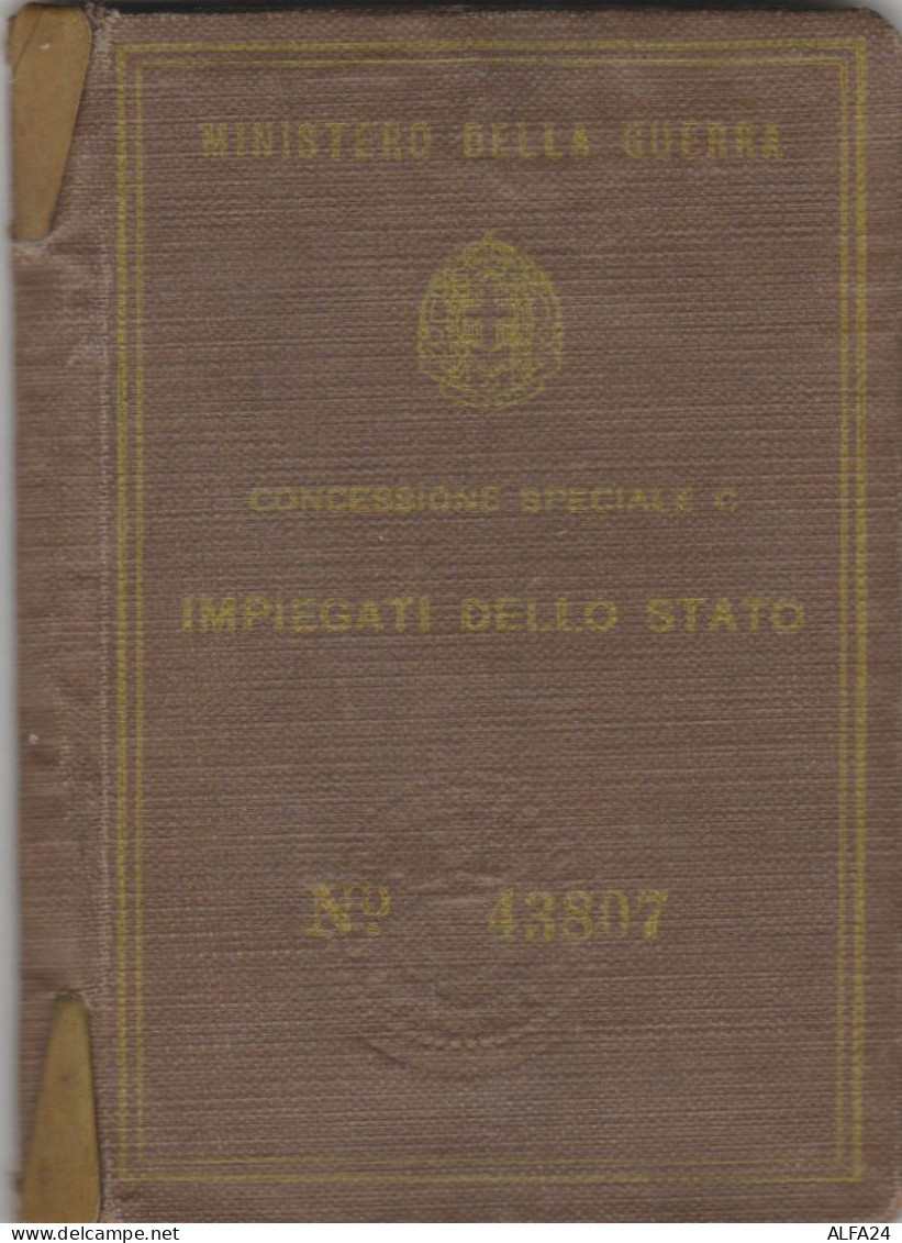 MINISTERO DELLA GUERRA IMPIEGATI DELLO STATO 1941 (XF164 - Europa