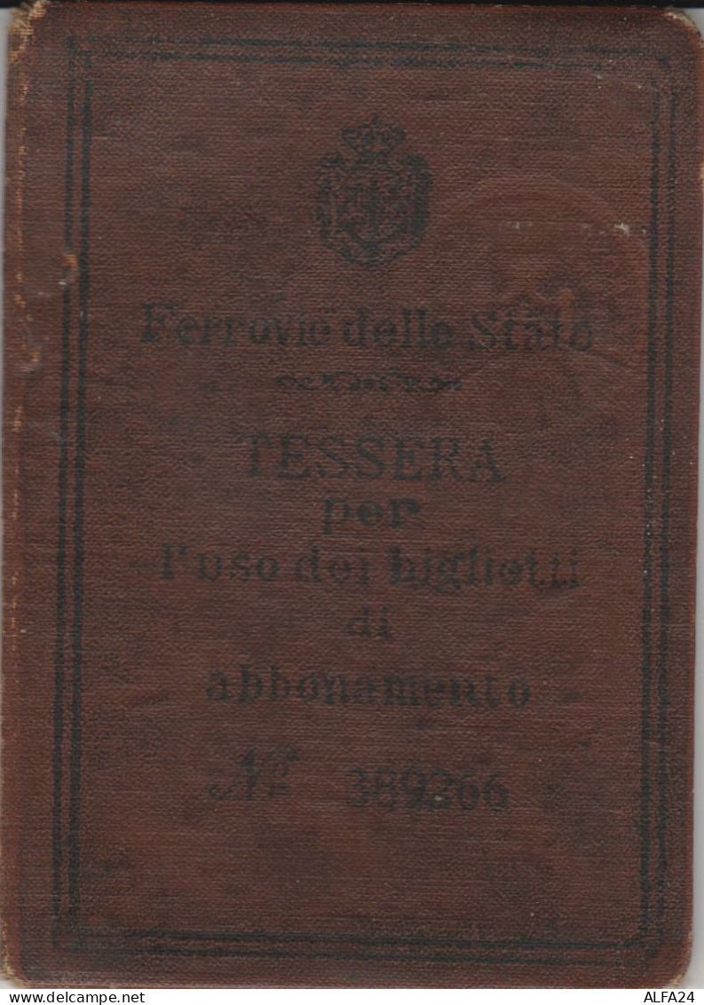 TESSERA FERROVIE PER L'USO DEI BIGLIETTI DI ABBONAMENTO 1922 (XF112 - Europe