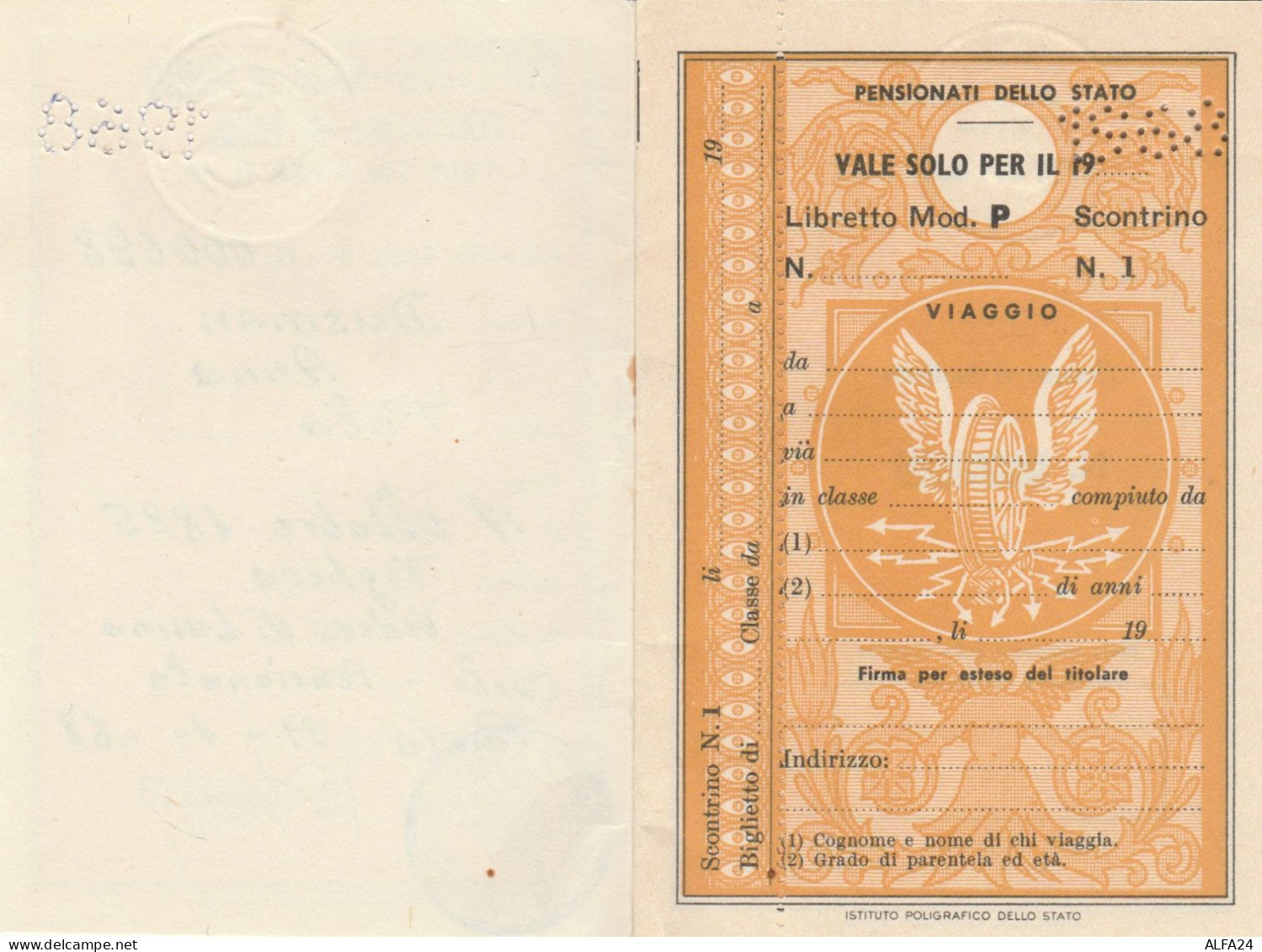 TESSERA FERROVIE PESIONATI DELLO STATO 1968 (XF121 - Europa