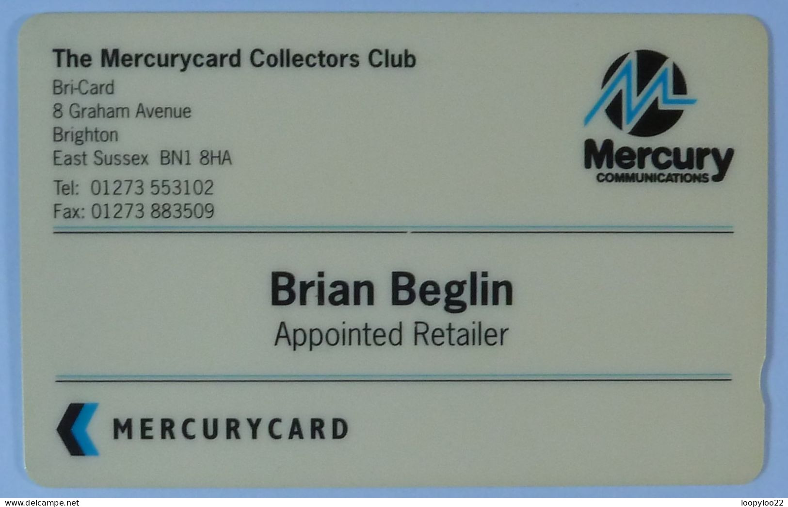 UK - Great Britain - Mercury - MER662 - Brian Beglin - Appointed Retailer - [ 4] Mercury Communications & Paytelco