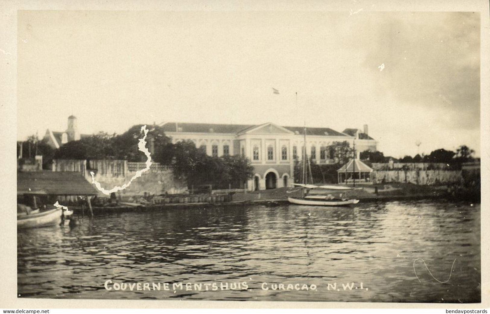 Curacao, D.W.I., WILLEMSTAD, Government House (1930s) RPPC Postcard - Curaçao