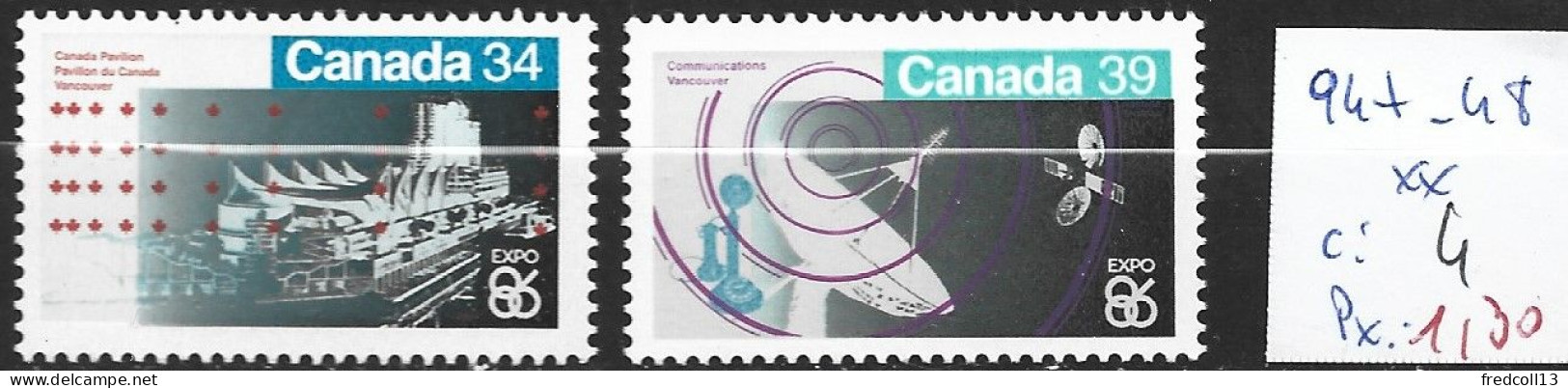 CANADA 947-48 ** Côte 4 € - Unused Stamps
