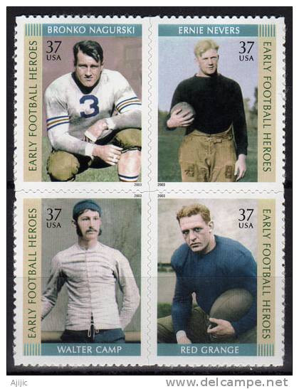 Grands Footballers Americains (The Galloping Ghost & Bronko Nagurski  Chicago Bears, Etc) 4 T-p Neufs ** Cote 6 € - Ungebraucht