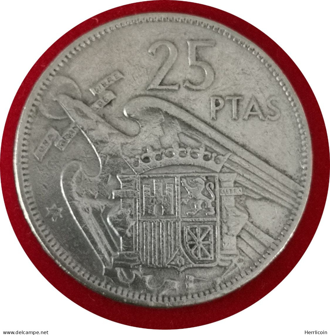 Monnaie Espagne - 1959 (1957) - 25 Pesetas Franco - 25 Peseta