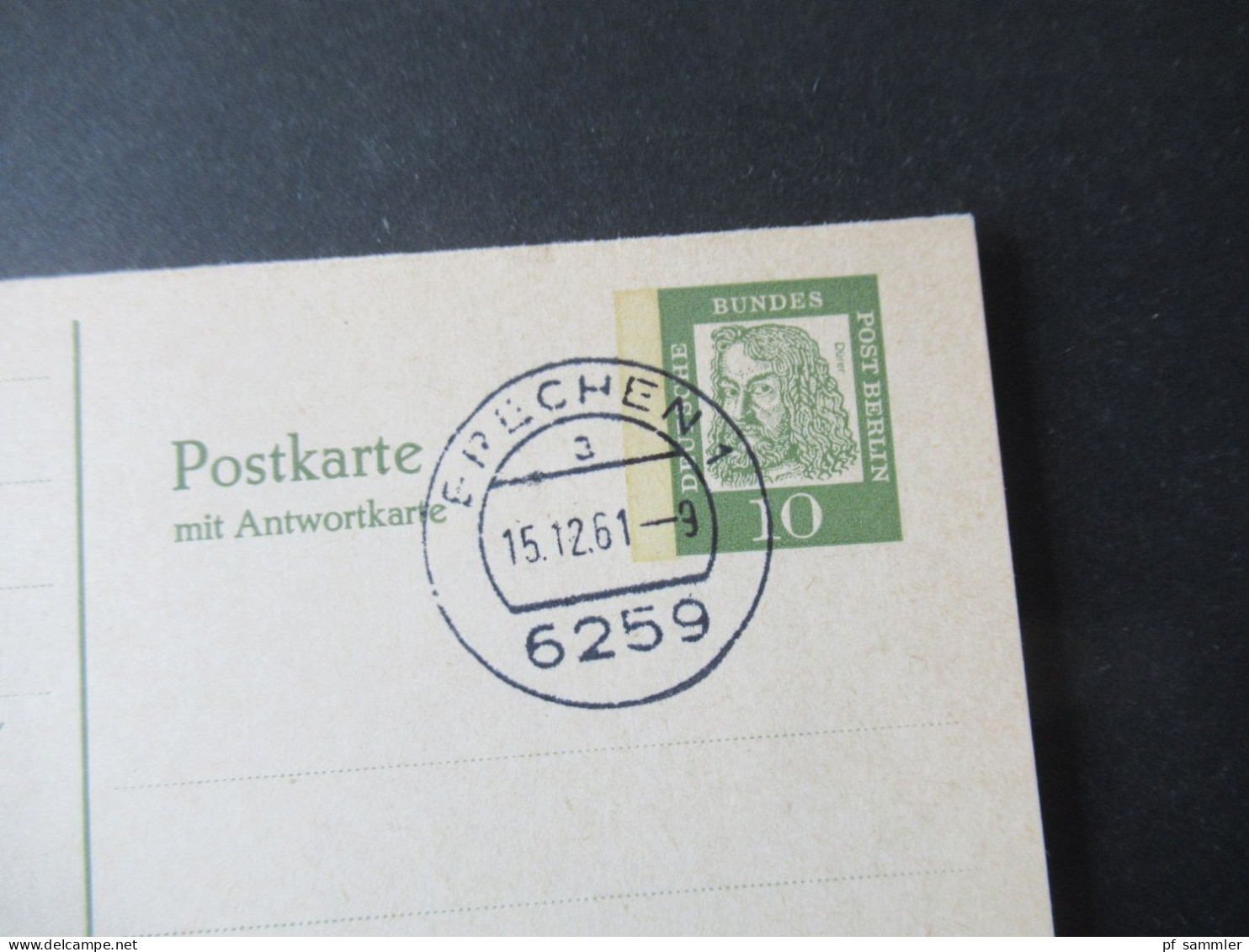 Berlin (West) Bedeutende Deutsche Ganzsache Doppelkarte ( Blanko PK Mit Tagesstempel Brechen - Storia Postale