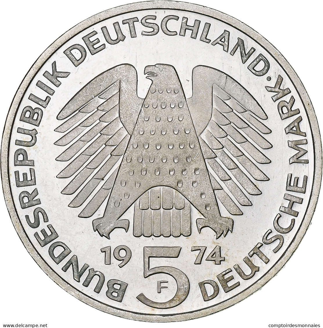 Monnaie, République Fédérale Allemande, 5 Mark, 1974, Stuttgart, Germany - 5 Mark