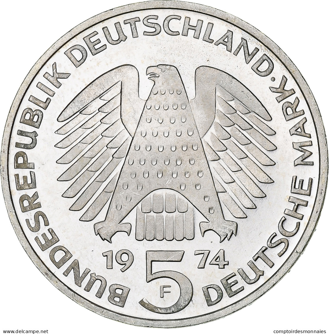 Monnaie, République Fédérale Allemande, 5 Mark, 1974, Stuttgart, Germany - 5 Mark