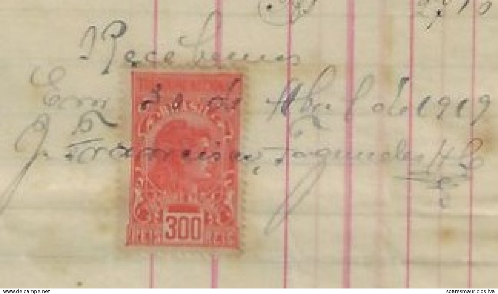 Brazil 1919 Cascatinha Warehouse By J. Francisco, Fagundes & Co Invoice Issued In Petrópolis National Tax Stamp 300 Réis - Brieven En Documenten