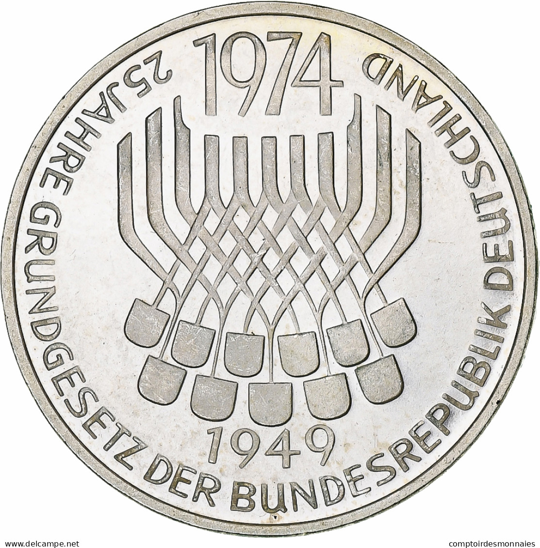 Monnaie, République Fédérale Allemande, 5 Mark, 1974, Stuttgart, Germany - 5 Mark