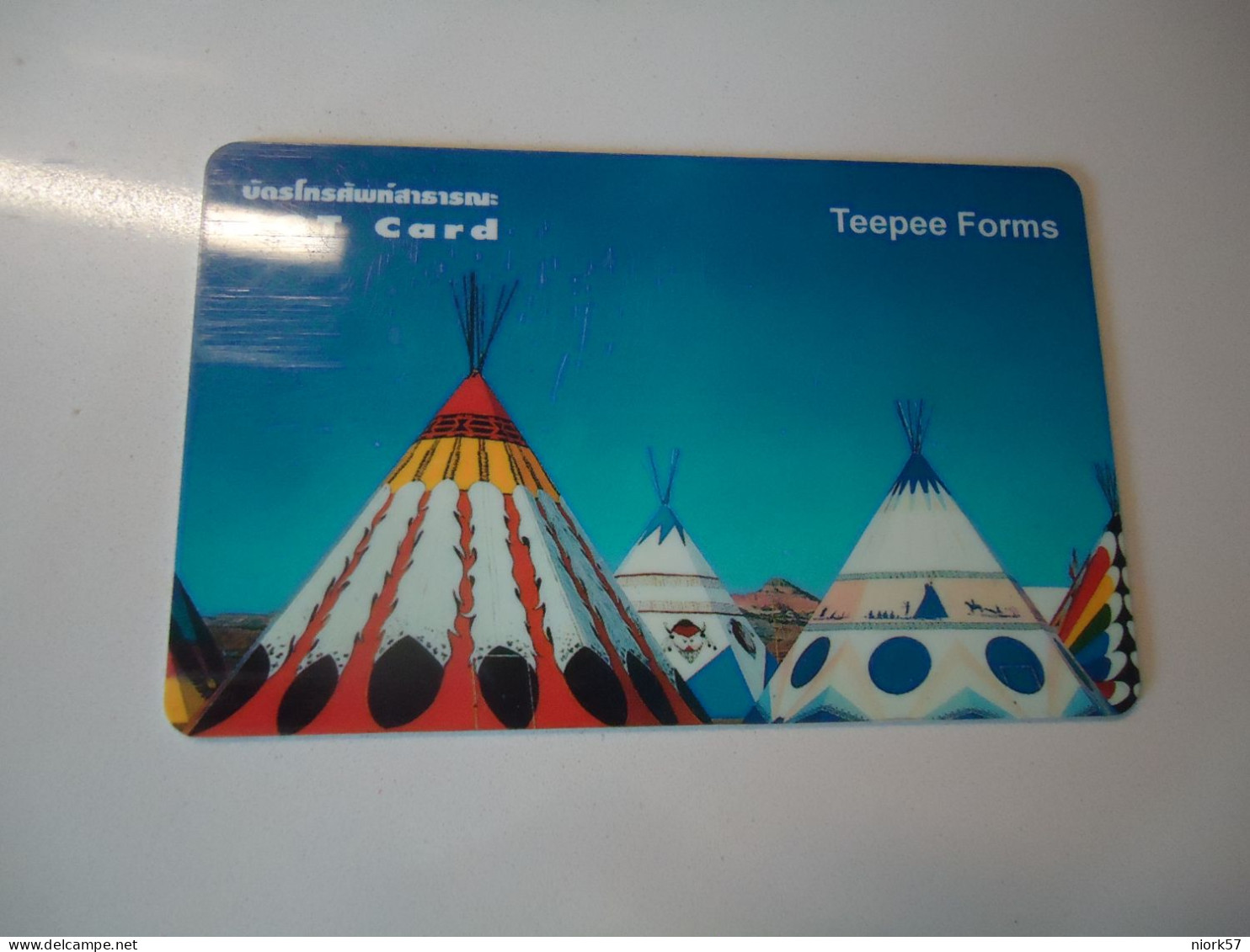 THAILAND  USED CARDS  TEEPEE FORMS INDIANS HOUSES - Culture
