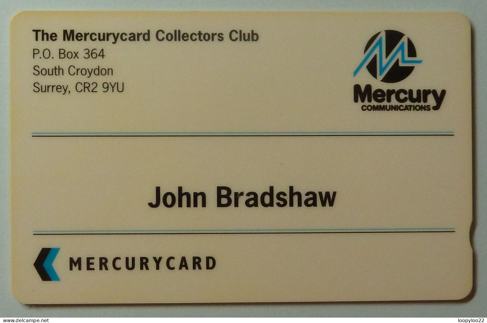 UK - Great Britain - Mercury - John Bradshaw - 49MERONEA - Mercury Communications & Paytelco