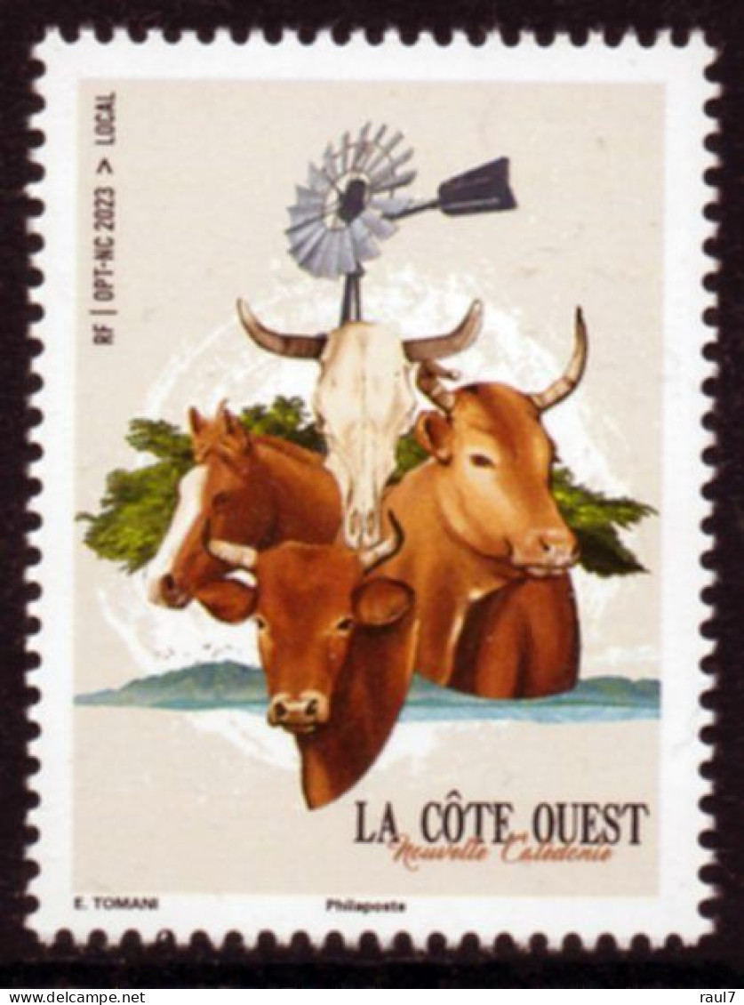 Nouvelle-Calédonie 2023 - Animaux Bovins, Cheval, La Côte Ouest - 1 Val Neuf // Mnh - Nuovi