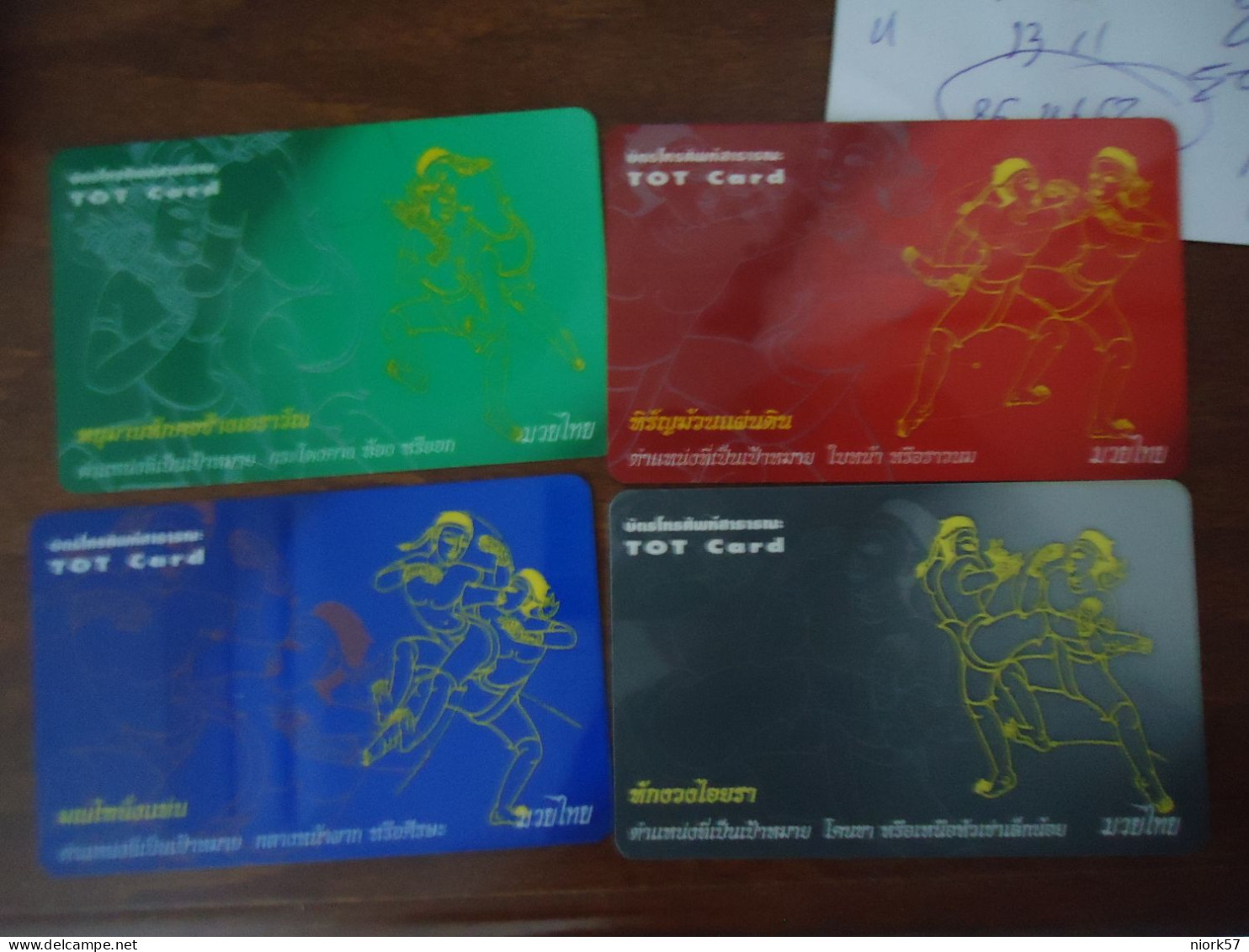 THAILAND  SET 4 USED CARDS  SPORTS Martial Arts - Sport