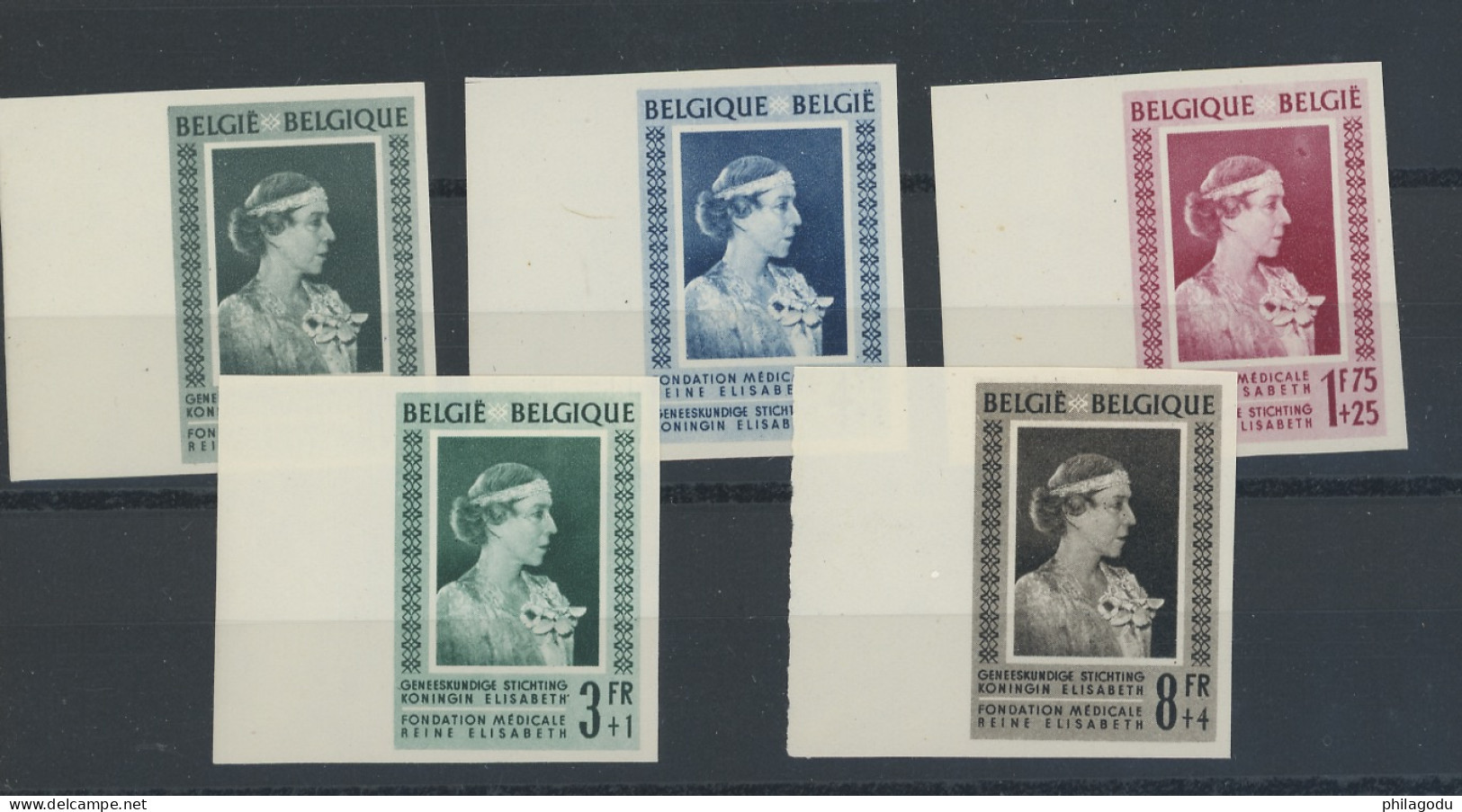 1951 Reine Elisabeth. Orchidée Au Corsage 863/867 Bdf. Tirage 200 Ex - 1941-1960