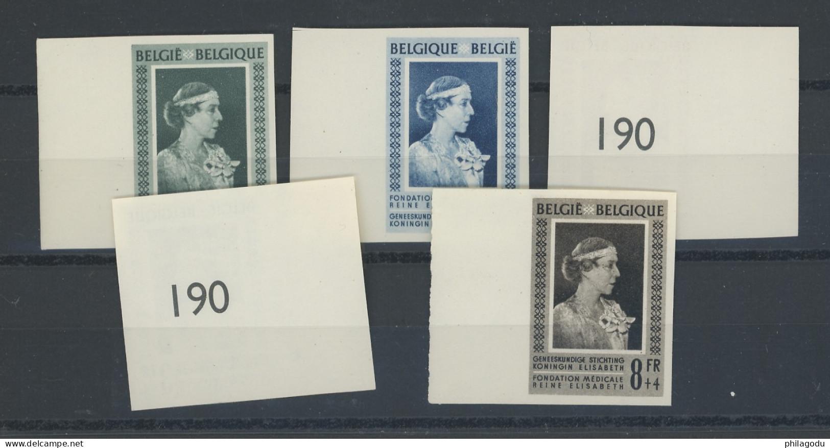 1951 Reine Elisabeth. Orchidée Au Corsage 863/867 Bdf. Tirage 200 Ex - 1941-1960
