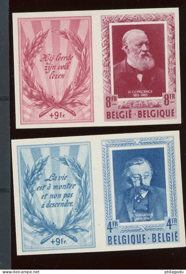 1952 Littérateurs. Schrijvers Verhaeren - J.Conscience. 898/899 Bdf. Cote 500,-€ Tirage 250 Ex - 1941-1960