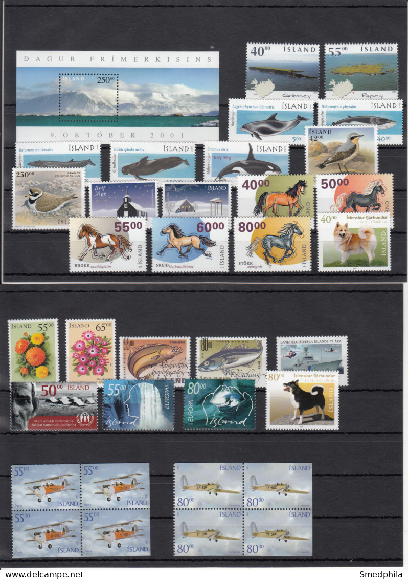 Iceland 2001 - Full Year MNH ** - Full Years