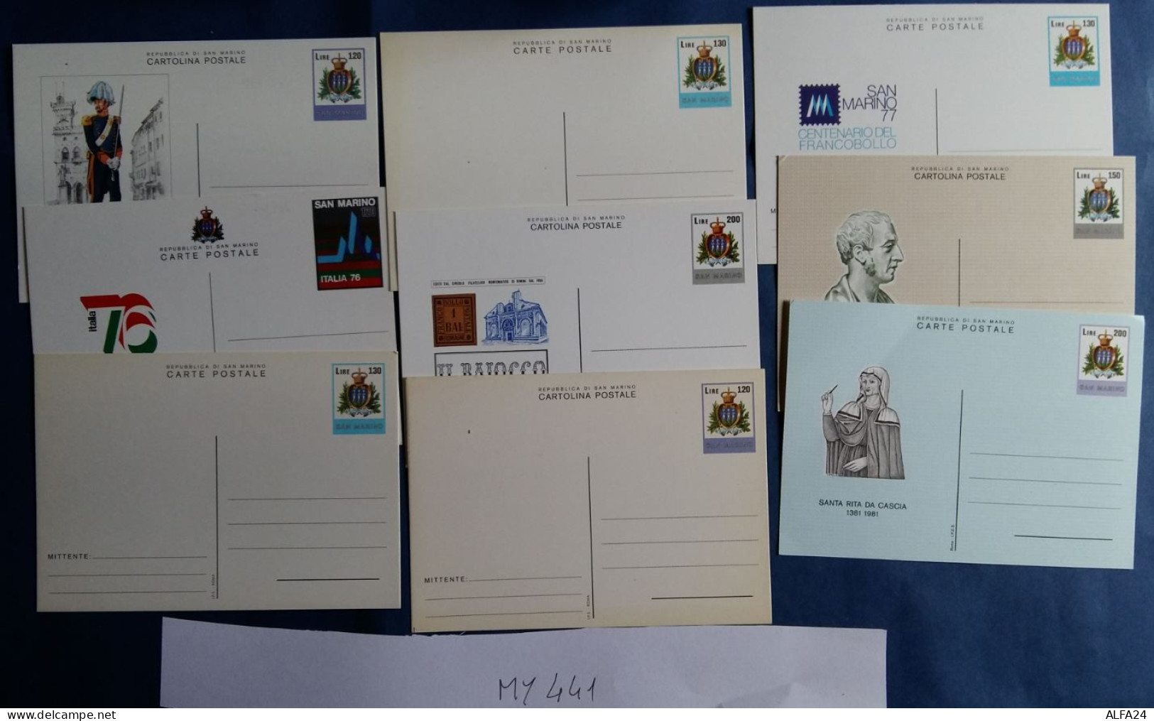 SERIE 9 INTERI POSTALI NUOVI SAN MARINO  (MY441 - Postal Stationery