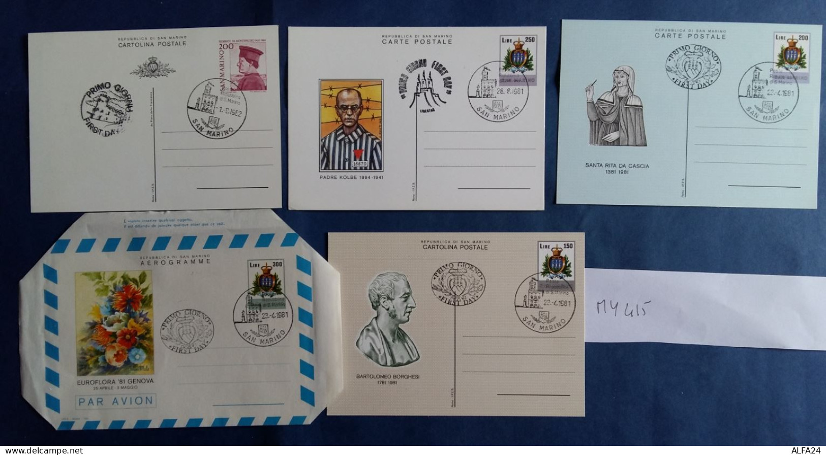 SERIE 5 INTERI POSTALI SAN MARINO  FDC (MY415 - Ganzsachen