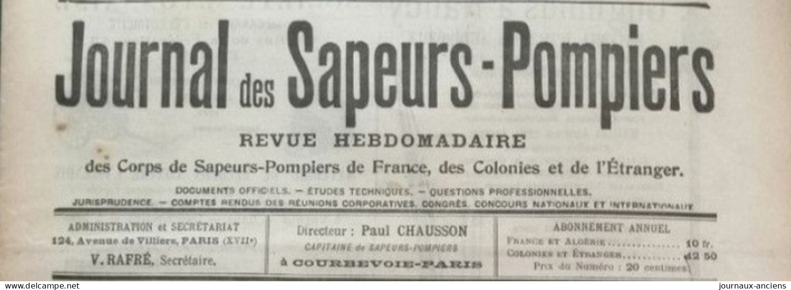 1912 Journal Des SAPEURS POMPIERS - INCENDIE DE FORÊTS - CONCOURS DE BELFORT - FEU À PARIS - LE FERTÉ BERNARD - Bomberos