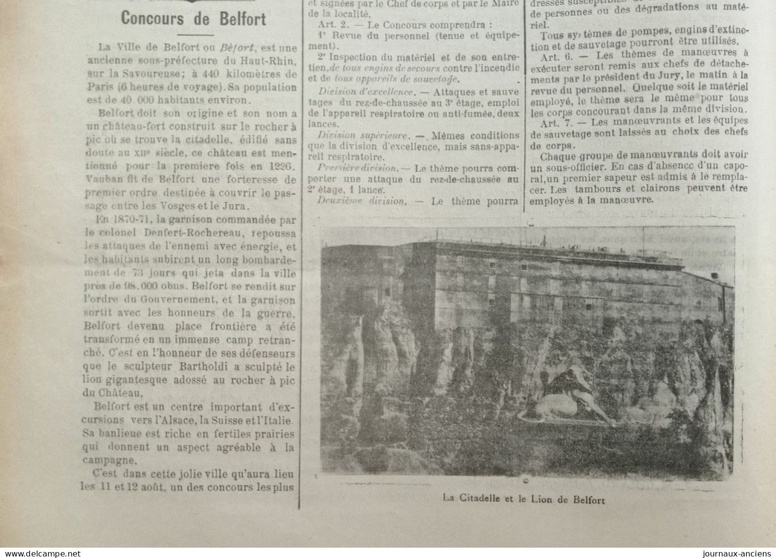 1912 Journal des SAPEURS POMPIERS - INCENDIE DE FORÊTS - CONCOURS DE BELFORT - FEU À PARIS - LE FERTÉ BERNARD