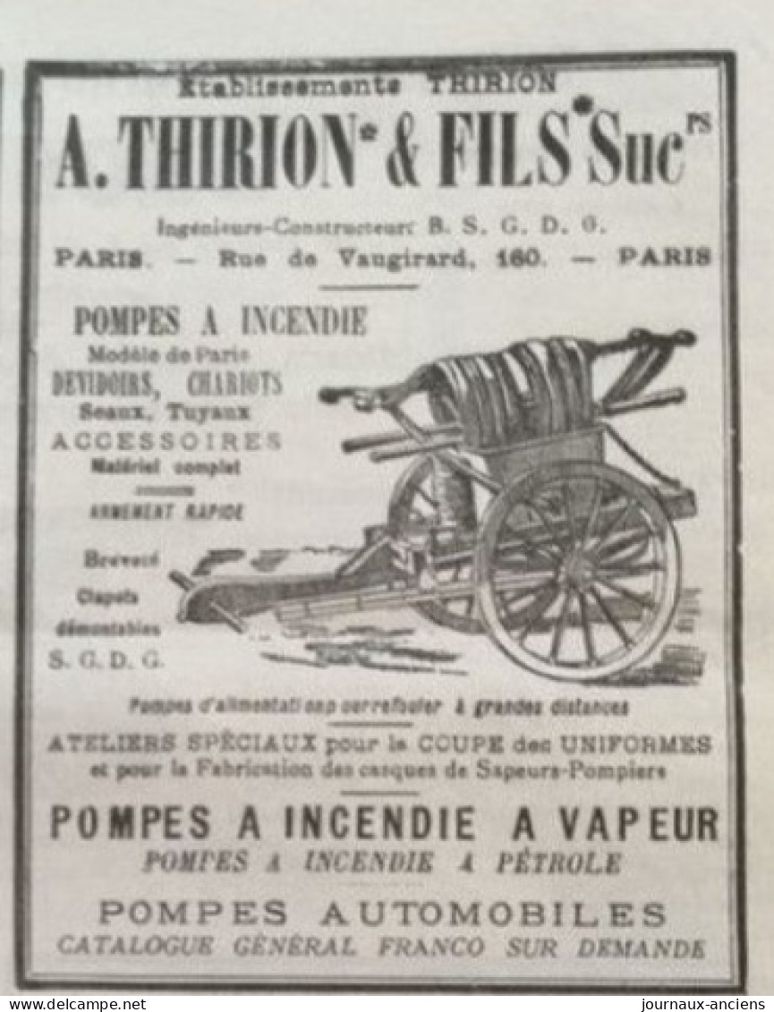 1912 Journal des SAPEURS POMPIERS - INCENDIE DE FORÊTS - CONCOURS DE BELFORT - FEU À PARIS - LE FERTÉ BERNARD