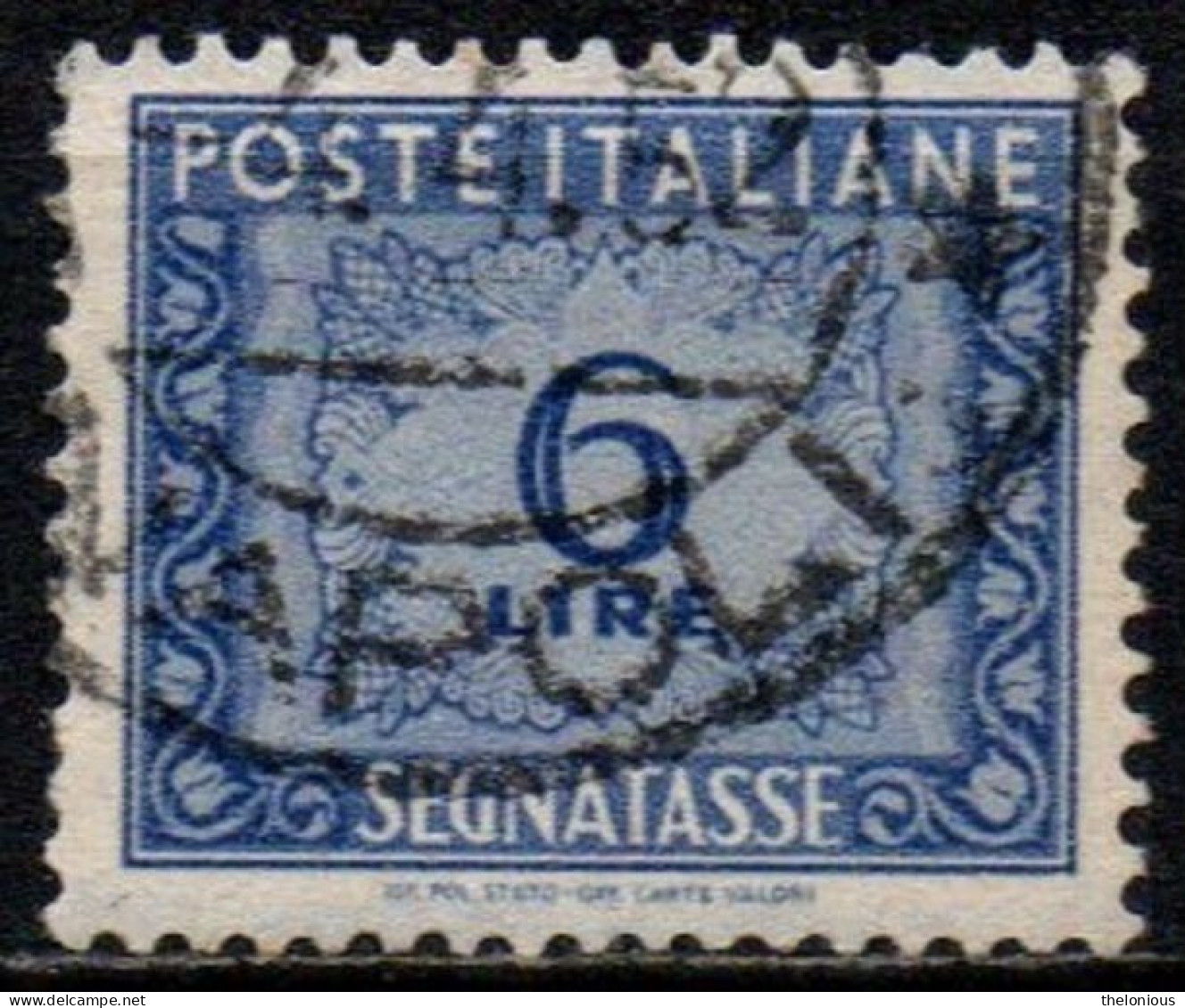 # Italia Segnatasse 1947 - 6 Lire Filigrana Ruota 1° Tipo SB - Impuestos