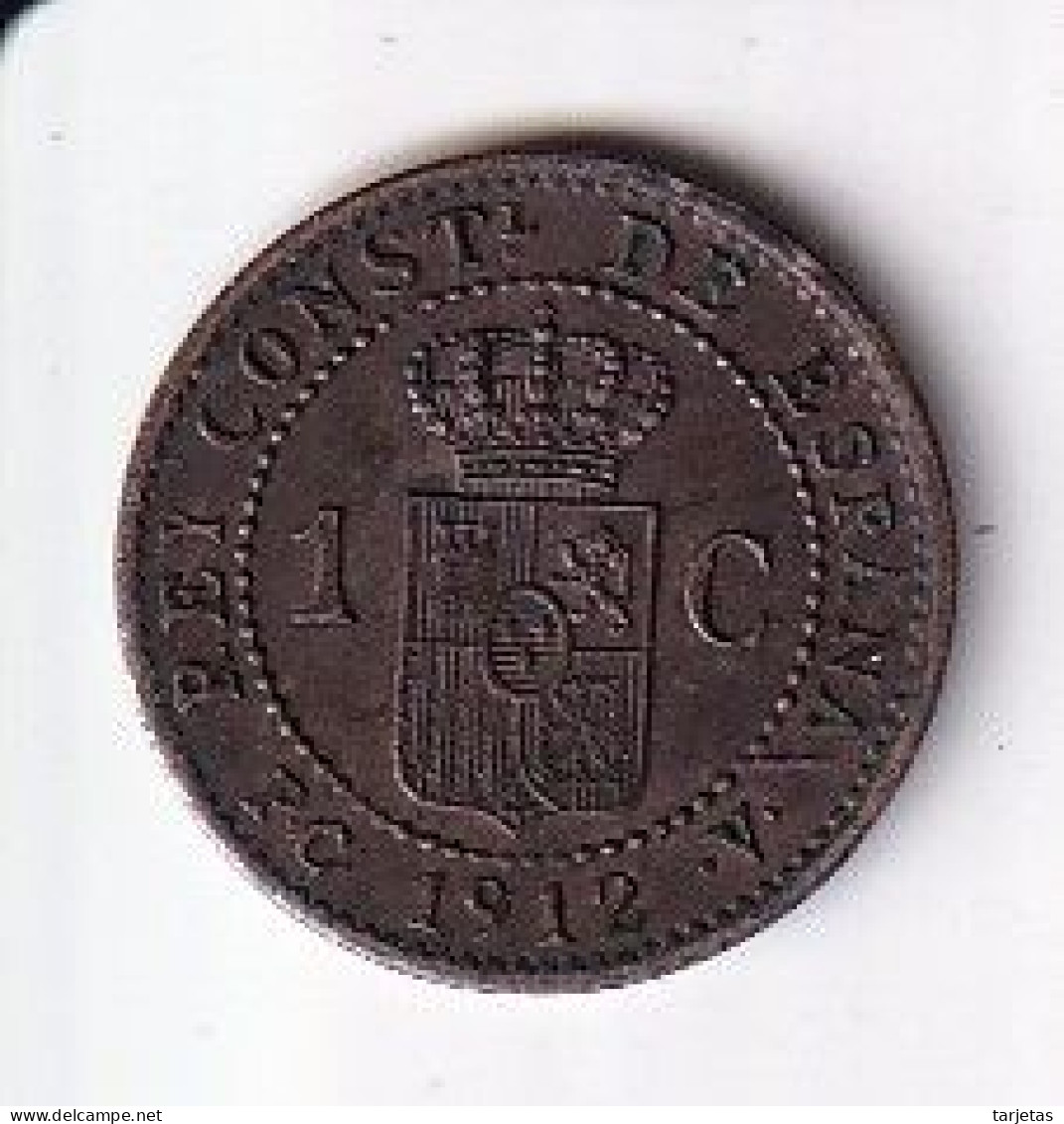 MONEDA DE ESPAÑA DE 1 CENTIMO DEL AÑO 1912 PCV (COIN) ALFONSO XIII - Premières Frappes