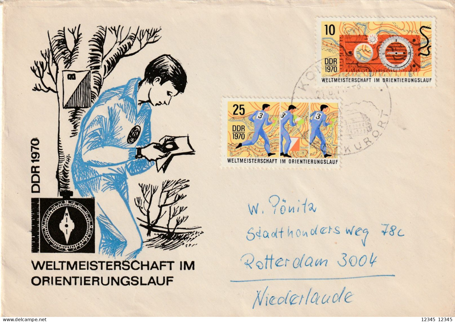 DDR 1970, FDC Used, World Orienteering Championships, Friedrichroda - 1971-1980