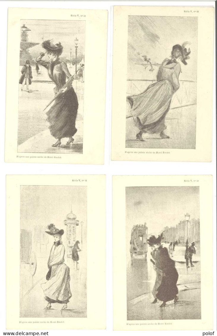 BOUTET Henri - Lot De 3 CPA - Femmes Art Nouveau - D' Après Une Pointe Séche  (17) - Boutet