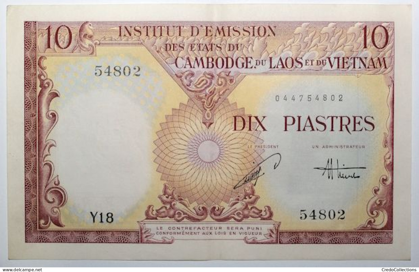 Indochine - 10 Piastres - 1953 - PICK 107a - SUP - Indochine