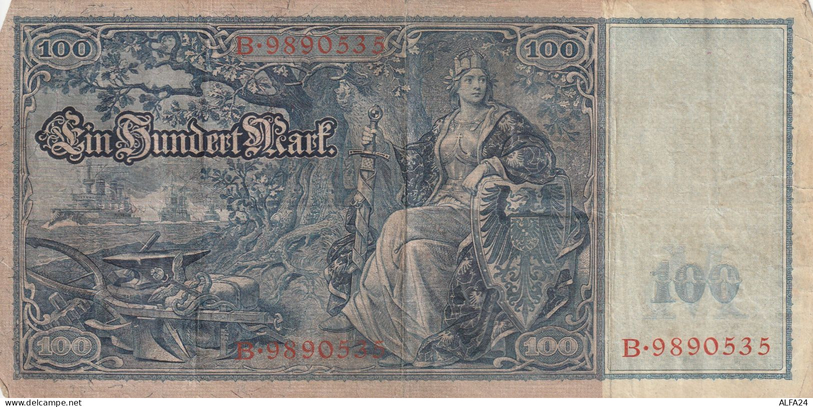 BANCONOTA GERMANIA 100 1910 REICHSBANKONOTE VF  (B_324 - 100 Mark