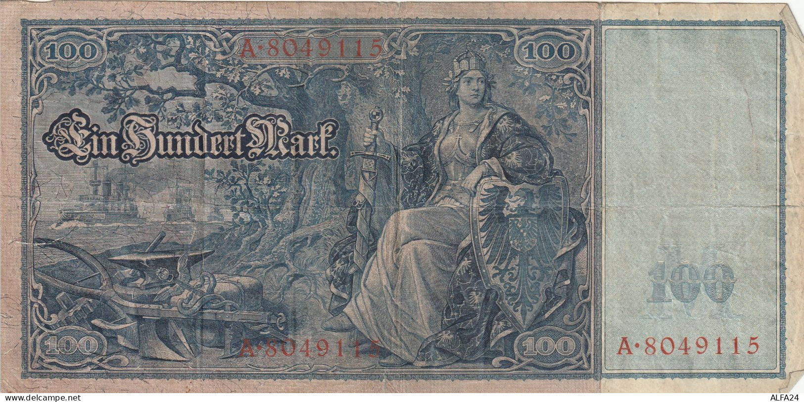 BANCONOTA GERMANIA 100 1910 REICHSBANKONOTE VF  (B_323 - 100 Mark