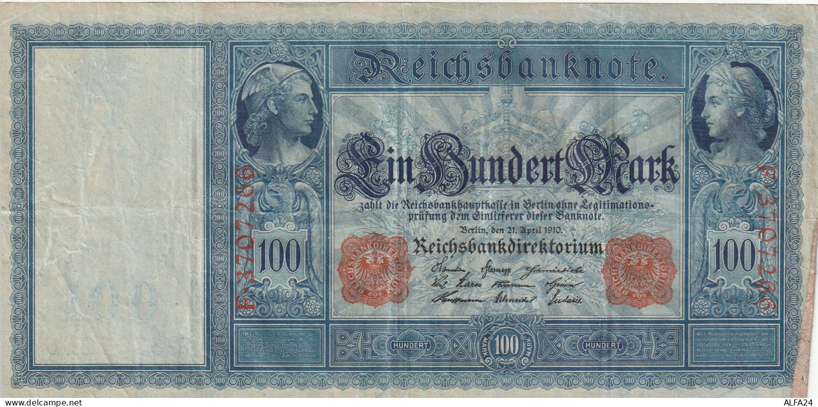 BANCONOTA GERMANIA 100 1910 REICHSBANKONOTE VF  (B_321 - 100 Mark