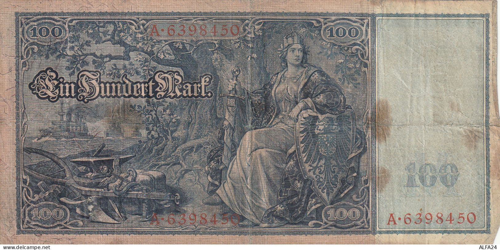 BANCONOTA GERMANIA 100 1910 REICHSBANKONOTE VF  (B_319 - 100 Mark