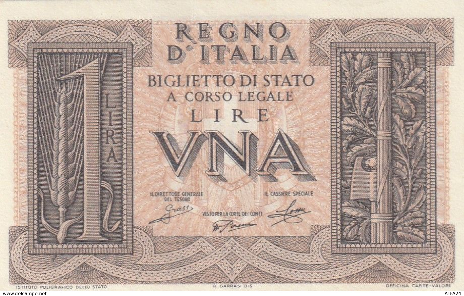 BANCONOTA ITALIA BIGLIETTO STATO 5 AUNC  (B_235 - Italia – 5 Lire