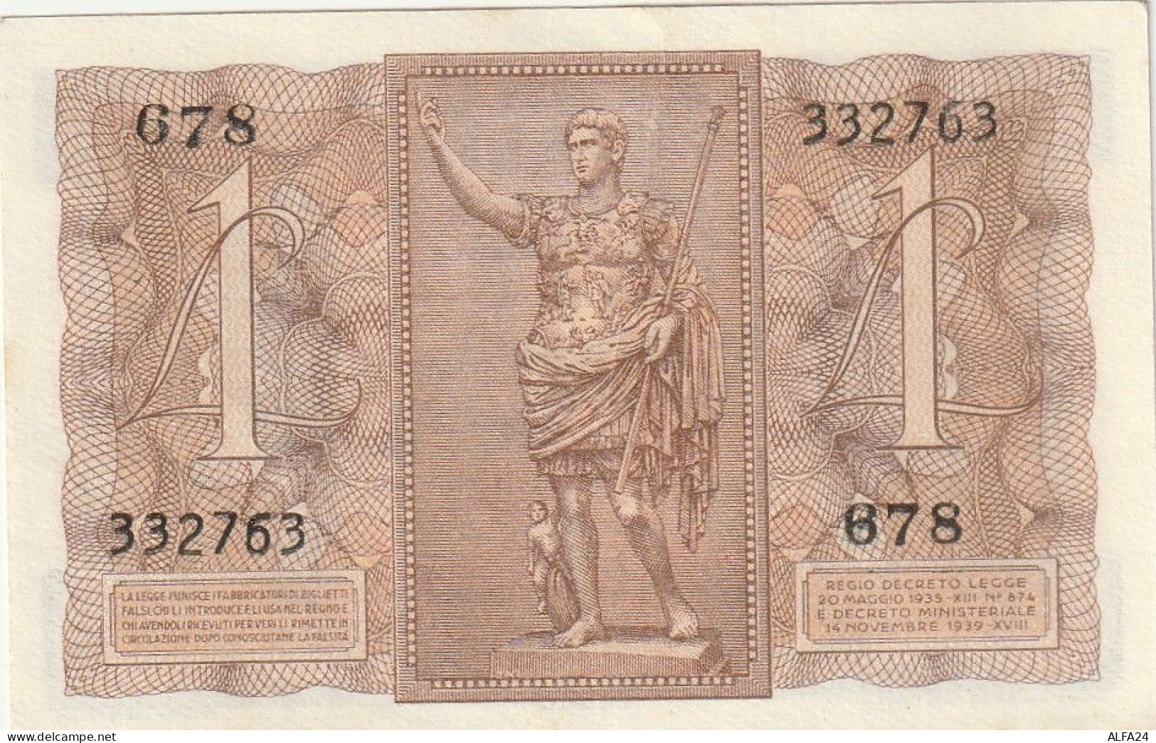 BANCONOTA ITALIA BIGLIETTO STATO 5 AUNC  (B_235 - Italië– 5 Lire