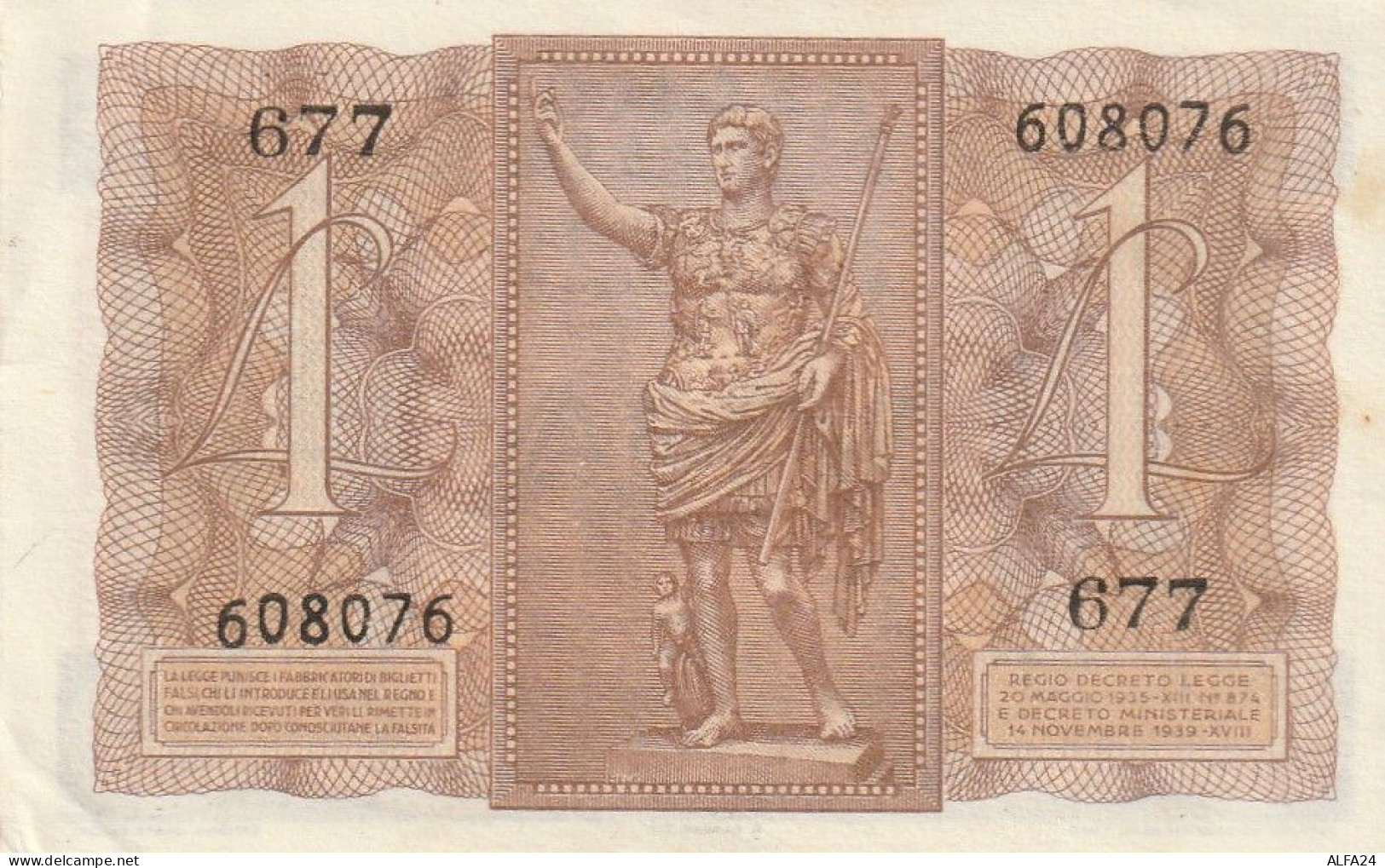 BANCONOTA ITALIA BIGLIETTO STATO 5 AUNC  (B_236 - Italië– 5 Lire