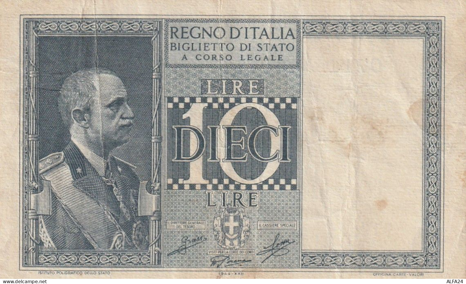 BANCONOTA ITALIA BIGLIETTO STATO 10 VF  (B_192 - Regno D'Italia – 10 Lire