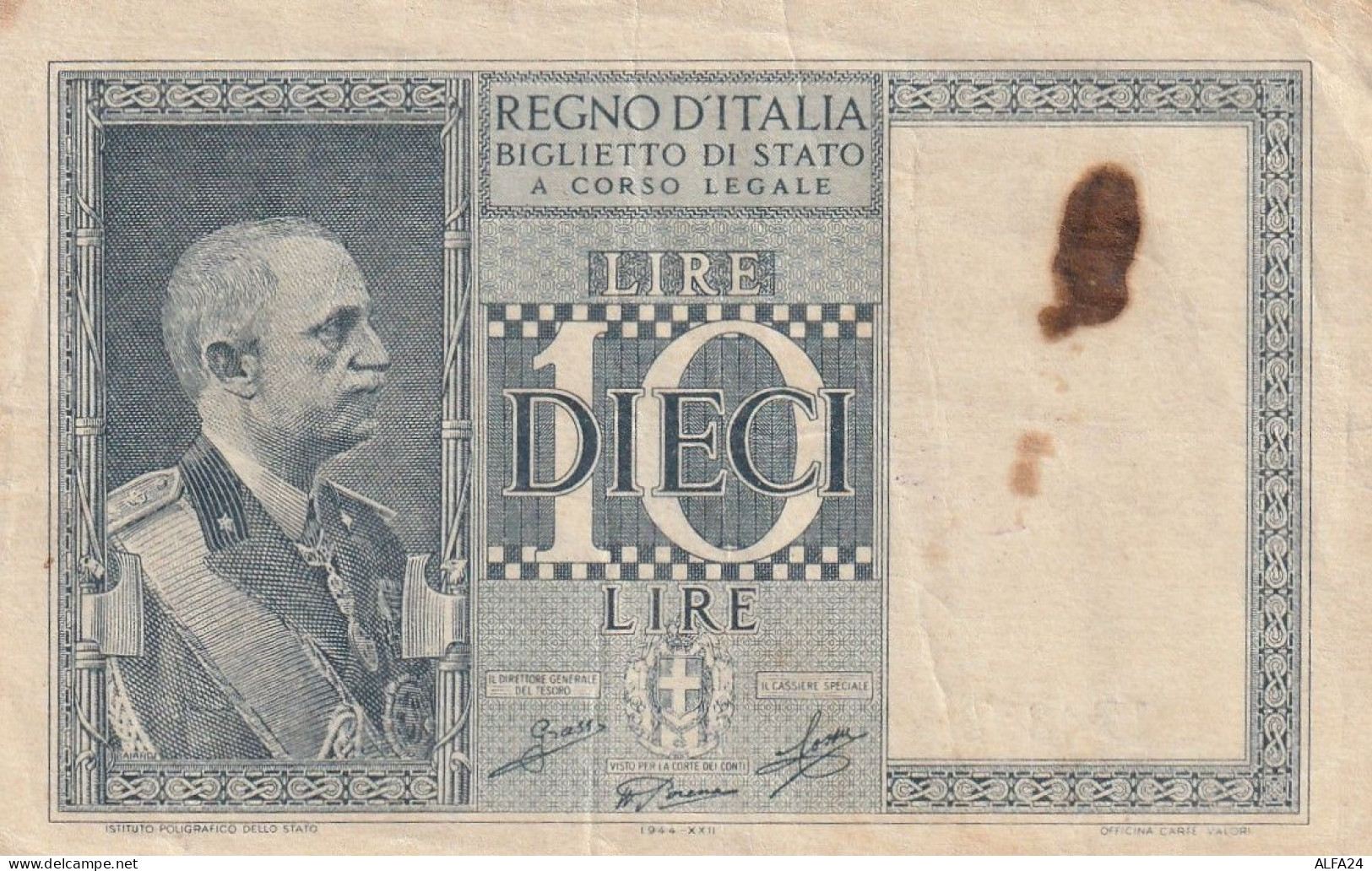 BANCONOTA ITALIA BIGLIETTO STATO 10 VF  (B_193 - Regno D'Italia – 10 Lire