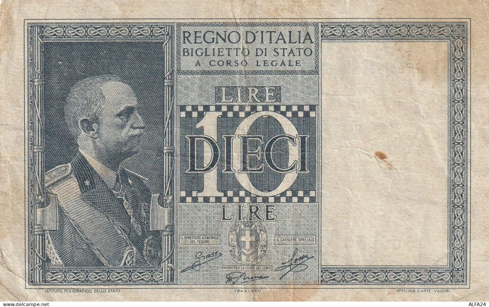 BANCONOTA ITALIA BIGLIETTO STATO 10 VF  (B_197 - Regno D'Italia – 10 Lire